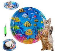 Générique Ocean Breeze Splashland Cat Toy, Cat Water Mat, 25/39 inch Anti-Scratch Water Mat for Cats, Thickened Summer Water Sleeping Mats for Cat, Indoor and Outdoor Toys (100cm/39.37in-B)