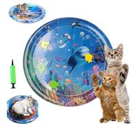 Générique Ocean Breeze Splashland Cat Toy, Cat Water Mat, 25/39 inch Anti-Scratch Water Mat for Cats, Thickened Summer Water Sleeping Mats for Cat, Indoor and Outdoor Toys (65cm/25.59in-F)