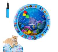 Générique Ocean Breeze Splashland Cat Toy, Inflatable Pet Water Sensory Bed, Pet Water Bed for Dogs & Cats, Thickened Pets Pad and Cooling Waterbed with Inflator, Anti-Scratch (B,Large)