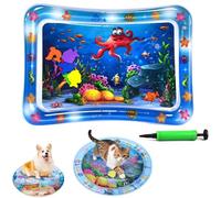 Générique Ocean Breeze Splashland Cat Toy,Large Water Sensory Play Mat for Cats,Double Thickened Sensory Water Mat for Cat Dog with Pump,Ocean Themed Inflatable Waters Playmat for Indoor Cats