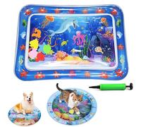 Générique Ocean Breeze Splashland Cat Toy,Large Water Sensory Play Mat for Cats,Double Thickened Sensory Water Mat for Cat Dog with Pump,Ocean Themed Inflatable Waters Playmat for Indoor Cats