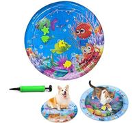 Générique Ocean Breeze Splashland Cat Toy,Large Water Sensory Play Mat for Cats,Double Thickened Sensory Water Mat for Cat Dog with Pump,Ocean Themed Inflatable Waters Playmat for Indoor Cats