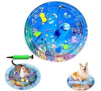 Générique Ocean Breeze Splashland Cat Toy,Large Water Sensory Play Mat for Cats,Double Thickened Sensory Water Mat for Cat Dog with Pump,Ocean Themed Inflatable Waters Playmat for Indoor Cats