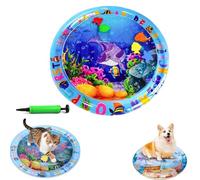 Générique Ocean Breeze Splashland Cat Toy,Large Water Sensory Play Mat for Cats,Double Thickened Sensory Water Mat for Cat Dog with Pump,Ocean Themed Inflatable Waters Playmat for Indoor Cats