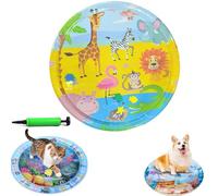 Générique Ocean Breeze Splashland Cat Toy,Large Water Sensory Play Mat for Cats,Double Thickened Sensory Water Mat for Cat Dog with Pump,Ocean Themed Inflatable Waters Playmat for Indoor Cats