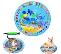 Générique Ocean Breeze Splashland Cat Toy,Large Water Sensory Play Mat for Cats,Double Thickened Sensory Water Mat for Cat Dog with Pump,Ocean Themed Inflatable Waters Playmat for Indoor Cats