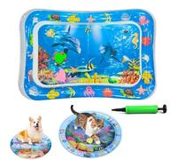 Générique Ocean Breeze Splashland Cat Toy,Large Water Sensory Play Mat for Cats,Double Thickened Sensory Water Mat for Cat Dog with Pump,Ocean Themed Inflatable Waters Playmat for Indoor Cats