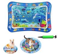 Générique Ocean Breeze Splashland Cat Toy,Large Water Sensory Play Mat for Cats,Double Thickened Sensory Water Mat for Cat Dog with Pump,Ocean Themed Inflatable Waters Playmat for Indoor Cats