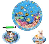 Générique Ocean Breeze Splashland Cat Toy,Large Water Sensory Play Mat for Cats,Double Thickened Sensory Water Mat for Cat Dog with Pump,Ocean Themed Inflatable Waters Playmat for Indoor Cats