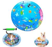 Générique Ocean Breeze Splashland Cat Toy,Large Water Sensory Play Mat for Cats,Double Thickened Sensory Water Mat for Cat Dog with Pump,Ocean Themed Inflatable Waters Playmat for Indoor Cats