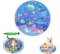 Générique Ocean Breeze Splashland Cat Toy,Large Water Sensory Play Mat for Cats,Double Thickened Sensory Water Mat for Cat Dog with Pump,Ocean Themed Inflatable Waters Playmat for Indoor Cats