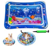 Générique Ocean Breeze Splashland Cat Toy,Large Water Sensory Play Mat for Cats,Double Thickened Sensory Water Mat for Cat Dog with Pump,Ocean Themed Inflatable Waters Playmat for Indoor Cats