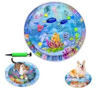 Générique Ocean Breeze Splashland Cat Toy,Large Water Sensory Play Mat for Cats,Double Thickened Sensory Water Mat for Cat Dog with Pump,Ocean Themed Inflatable Waters Playmat for Indoor Cats