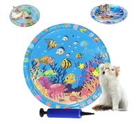 Générique Ocean Breeze Splashland Cat Toy, Ocean Breeze Splashland, Cat Water Mat, Anti-Scratch Water Mat for Cats, Thickened Pet Pad and Cooling Waterbed for Dogs/Cats (L-100cm/39.4in)