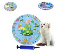 Générique Ocean Breeze Splashland Cat Toy, Ocean Breeze Splashland, Cat Water Mat, Anti-Scratch Water Mat for Cats, Thickened Pet Pad and Cooling Waterbed for Dogs/Cats (F-65cm/25.6in)