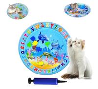 Générique Ocean Breeze Splashland Cat Toy, Ocean Breeze Splashland, Cat Water Mat, Anti-Scratch Water Mat for Cats, Thickened Pet Pad and Cooling Waterbed for Dogs/Cats (E-65cm/25.6in)