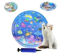 Générique Ocean Breeze Splashland Cat Toy, Ocean Breeze Splashland, Cat Water Mat, Anti-Scratch Water Mat for Cats, Thickened Pet Pad and Cooling Waterbed for Dogs/Cats (J-100cm/39.4in)