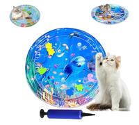 Générique Ocean Breeze Splashland Cat Toy, Ocean Breeze Splashland, Cat Water Mat, Anti-Scratch Water Mat for Cats, Thickened Pet Pad and Cooling Waterbed for Dogs/Cats (D-65cm/25.6in)