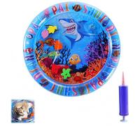 Générique Ocean Breeze Splashland Cat Toy, Thickened Water Mat for Cat with Fish with Manual Air Pump, Leakproof, Anti-Scratch, Rapid Cooling for Both Indoor and Outdoor Use in Summer(A-65 * 65cm)