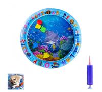 Générique Ocean Breeze Splashland Cat Toy, Thickened Water Mat for Cat with Fish with Manual Air Pump, Leakproof, Anti-Scratch, Rapid Cooling for Both Indoor and Outdoor Use in Summer(B-65 * 65cm)
