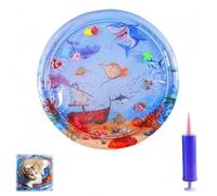 Générique Ocean Breeze Splashland Cat Toy, Thickened Water Mat for Cat with Fish with Manual Air Pump, Leakproof, Anti-Scratch, Rapid Cooling for Both Indoor and Outdoor Use in Summer(B-100 * 100cm)