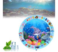 Générique Ocean Breeze Splashland Cat Toy - Year-Round Cooling & Warmth, Cat Water Mat with Fish, Indoor and Outdoor Toys, Cooling Cats Aquatic Sensory Play Mat with Air Pump (Color-A,One Size)
