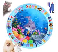 Générique Ocean Breeze Splashland for Cats/Dogs, Thickened Anti-Scratch Cat Water Mat with Fish, Ocean Breeze Splashland Cat Toy, Indoor and Outdoor Use in Summer (A-25IN)