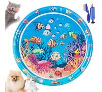 Générique Ocean Breeze Splashland for Cats/Dogs, Thickened Anti-Scratch Cat Water Mat with Fish, Ocean Breeze Splashland Cat Toy, Indoor and Outdoor Use in Summer (F-39IN)