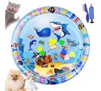Générique Ocean Breeze Splashland for Cats/Dogs, Thickened Anti-Scratch Cat Water Mat with Fish, Ocean Breeze Splashland Cat Toy, Indoor and Outdoor Use in Summer (B-25IN)