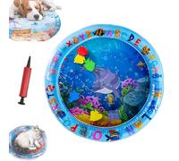 Générique Ocean Breeze Splashland for Cats, Interactive Pet Water Bed, Cat Play Pool with Fish, Thickened Anti-Scratch Water Mat for Indoor Cat Dog (Small Round Model A)