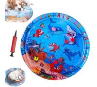 Générique Ocean Breeze Splashland for Cats, Interactive Pet Water Bed, Cat Play Pool with Fish, Thickened Anti-Scratch Water Mat for Indoor Cat Dog (Large Round Model C)