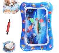 Générique Ocean Breeze Splashland for Cats, Interactive Pet Water Bed, Cat Play Pool with Fish, Thickened Anti-Scratch Water Mat for Indoor Cat Dog (Square Model 3)