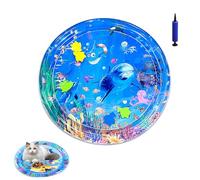 Générique Ocean Breeze Splashland for Cats, Pet Water Bed, Interactive Sensory Pad with Floating Fish, Cooling Mat for Dogs/Cat, Cool and Comfortable Interactive Water Cushion (B,Small)