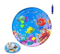 Générique Ocean Breeze Splashland for Cats, Pet Water Bed, Interactive Sensory Pad with Floating Fish, Cooling Mat for Dogs/Cat, Cool and Comfortable Interactive Water Cushion (E,Small)
