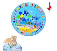 Générique Ocean Breeze Splashland for Cats, Water Sensory Play Mat for Cats, Cooling Catss Aquatic Sensory Play Mat with Air Pump, Indoor & Outdoor Summer Fun (B)