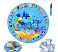 Générique Ocean Breeze Splashland, Ocean Breeze Splashland Cat Toy, Cat Water Mat with Fish, Cooling Summer Toy for Cat and Dogs (D-65cm)