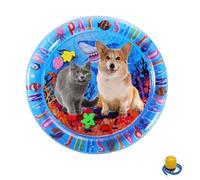 Générique Ocean Breeze Splashland, Ocean Breeze Splashland Cat Toy, Thickened Cooling Mat with Inflator, Pet Water Bed for Dogs & Cats, Colorful Ocean Theme Sensory Mat (25 inch A)