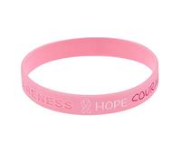 Générique Octobre Rose, Bracelets de sensibilisation au cancer du sein avec ruban rose en silicone, Élégant et Accessoires, pour femme, espoir, foi, force, courage
