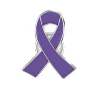 Générique Octobre Rose Broche de Sensibilisation Cancer du Sein 2025 - Accessoires Mode et Élégant Ruban Fer Épinglettes Pin's pour Femme (Purple, 6X4CM)
