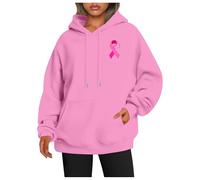 Générique Octobre Rose Chemise Brode Homme pour Le Mois de Sensibilisation Cancer du Sein féminin Pull Doudou(Rose,XL)