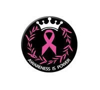 Générique Octobre Rose Pins Circulaire avec Imprimé Lettres Broche Sensibilisation Cancer du Sein Insignes de Bienfaisance Femme Accessoire Soutien Espoir pour Vêtements Sacs et Soutien Santé