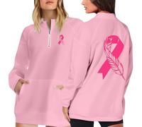 Générique Octobre Rose Sweat à Capuche Femme Manches Longues Sensibilisation au Cancer du Sein Femme Octobre Rose Imprimé à Cancer du Sein Sweat-Shirt à Capuche pour La Sensibilisation