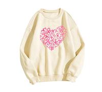 Générique Octobre Rose Sweat Femme Cancer du Sein Octobre Ruban Sweatshirt Pull Doux Et Confortable, Motif Coeur Et Espoir, Polyvalent pour Toutes Les Saisons, Facile A Entretenir, Lavage A Froid