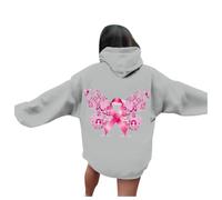 Générique Octobre Ruban Rose Sensibilisation Au Cancer du Sein Femme Sweat Capuche Coupe-Vent Et Chaud Contre Le Zipp pour Veste Manches Longues avec Cordon De Serrage Grande Taille 2025