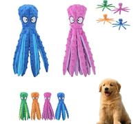 Générique Octopus Dog Toy, Eco-Friend Octopus Plush, Crawling Octopu Pet Toy Bite-Resistant Squeaky, Interactive Chew Dog Toys for Puppies, No Stuffing, Small to Large Dogs (Color A)