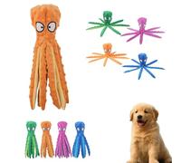 Générique Octopus Dog Toy, Eco-Friend Octopus Plush, Crawling Octopu Pet Toy Bite-Resistant Squeaky, Interactive Chew Dog Toys for Puppies, No Stuffing, Small to Large Dogs (Orange)
