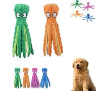 Générique Octopus Dog Toy, Eco-Friend Octopus Plush, Crawling Octopu Pet Toy Bite-Resistant Squeaky, Interactive Chew Dog Toys for Puppies, No Stuffing, Small to Large Dogs (Color C)