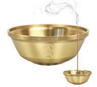 Générique Offering Bowl - 3.54 Inches Moon Dish for Meditation, Yoga Practice with Crystal Storage Function, Altar Accessory for Mindfulness Ceremony Studio, Gold Metal, Small Tabletop Use