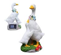 Générique Oie De Porche,Décoration Extérieure en Résine À Énergie Solaire - Statue d'animal De Jardin - pour Propriétaires Jardiniers Pelouse Patio Entrée Fête Cour Balcon Clôture Cour