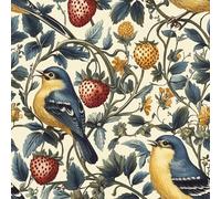 Générique Oiseau Fraise Papier Peint Épaissir Mat Auto Adhésif 44x200 cm Vintage Peint Plantes Meubles Autocollants Amovible Comptoir Contact Papier Stickers Muraux pour Bains Salon Chambre